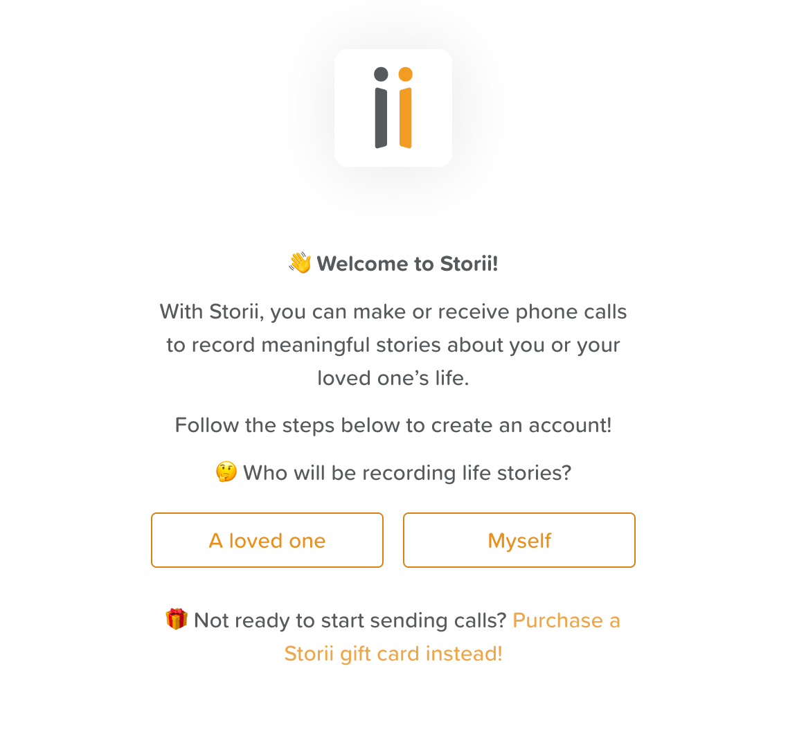 Storii Online Signup